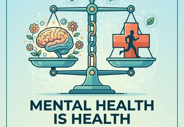 mental health is health infographic — mind body connection